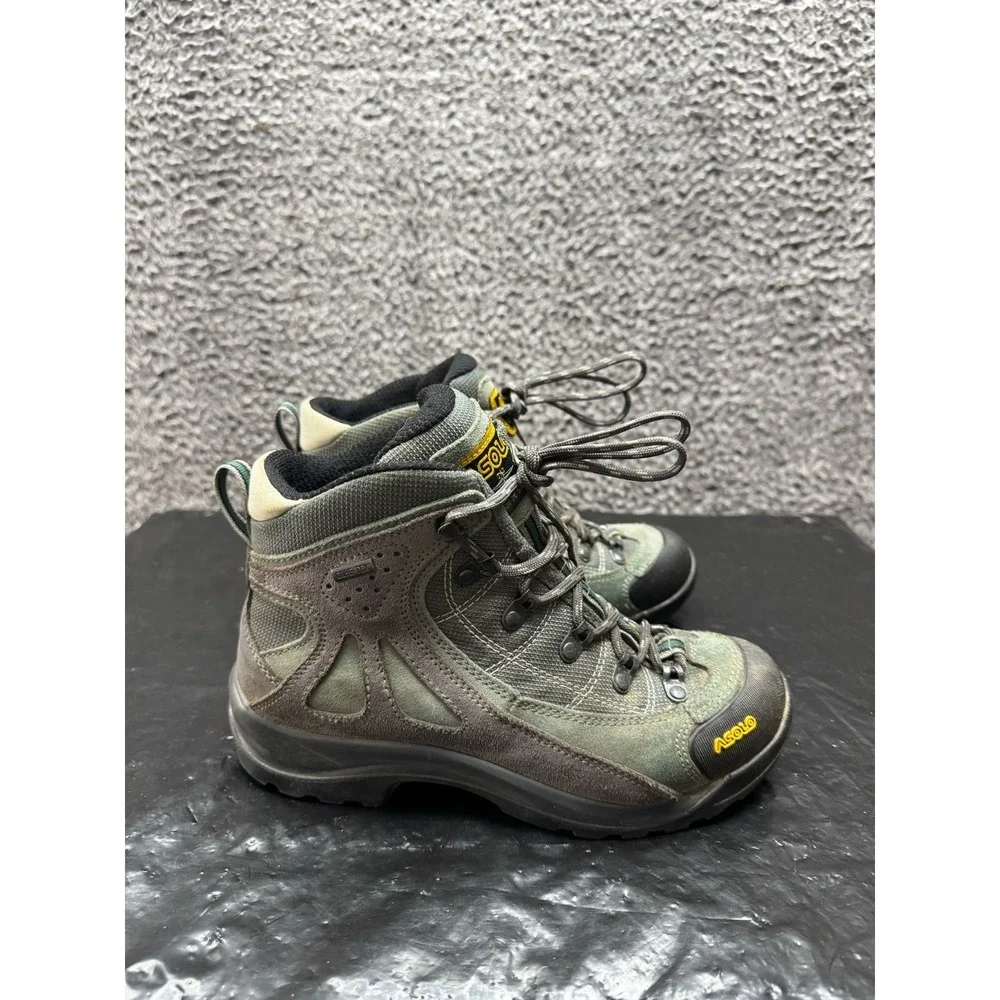 Asolo Fusion 70 GTX Waterproof Gore Tex Hiking‎ Boots Green Womens Size 6 US